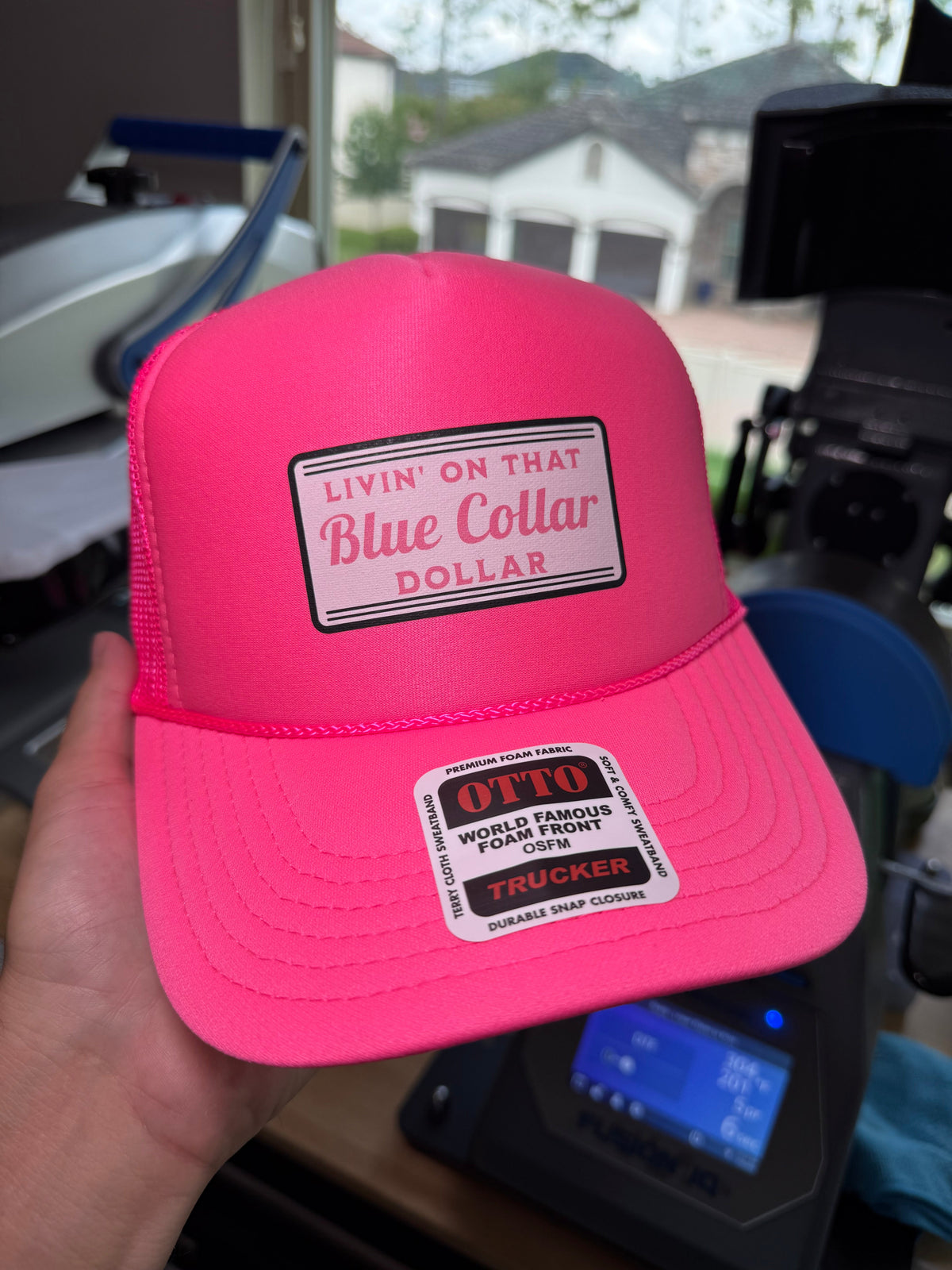 Livin' On That Blue Collar Dollar Trucker Hat
